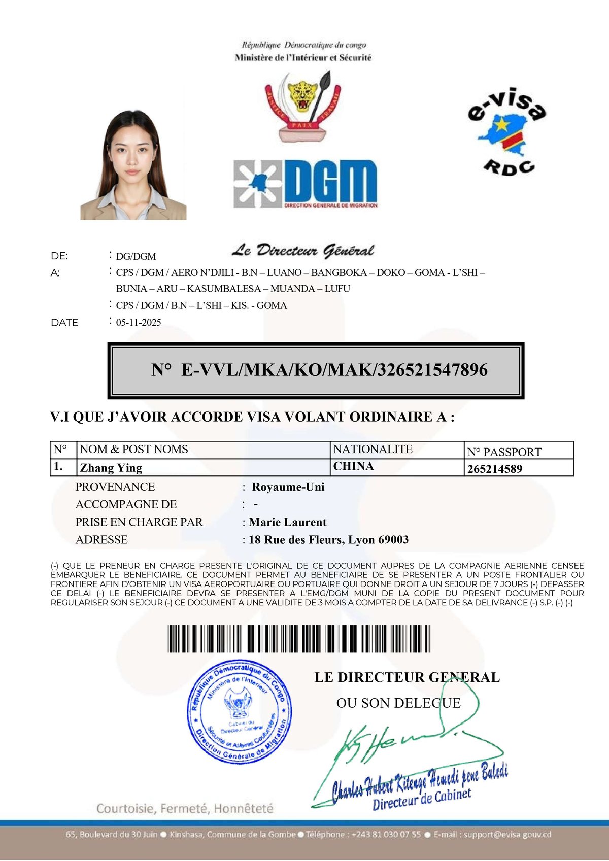 DRC eVisa Approval
