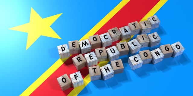 3D illustration of the DRC flag