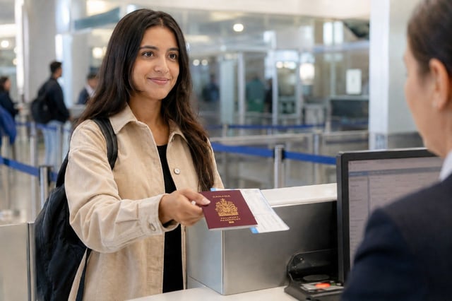 A Canadian Woman At Immigration Check