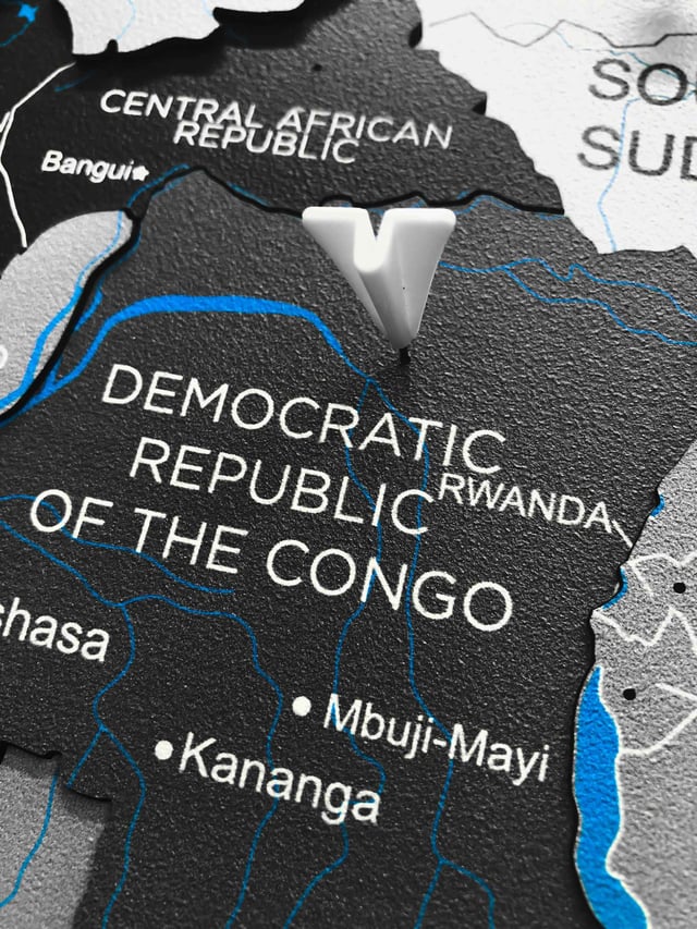 A Map showing the Democratic Republic of Congo