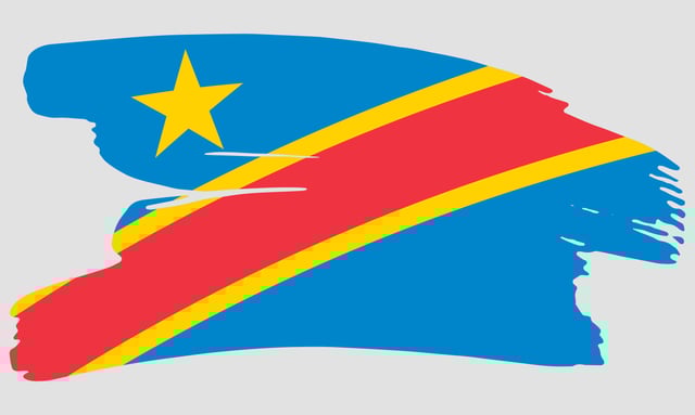 An artistic illustration of the flag of the DRC