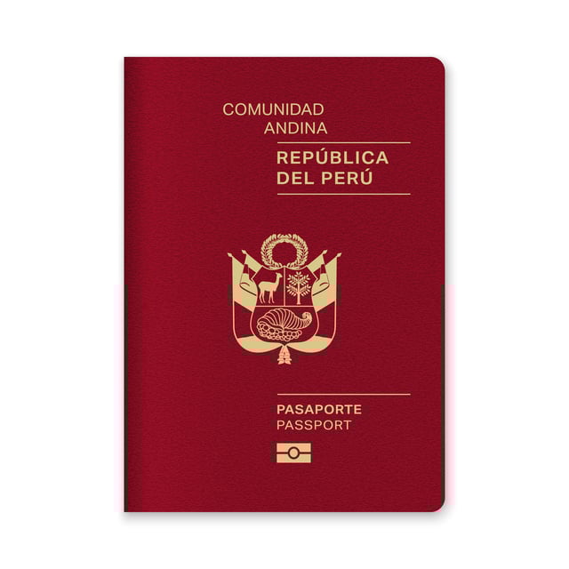 An image of a Peruvian passport on a white background