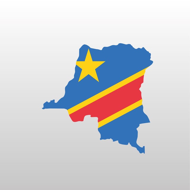 An image of the country of DRC with its flag