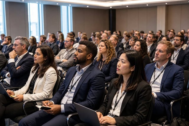 Attentive Professionals At A Conference
