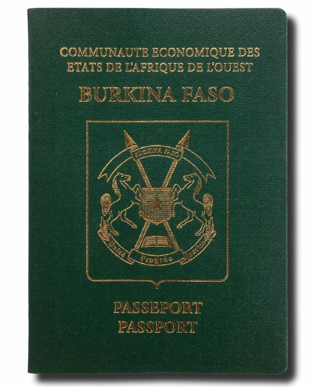 Burkina-Faso Passport on White Background