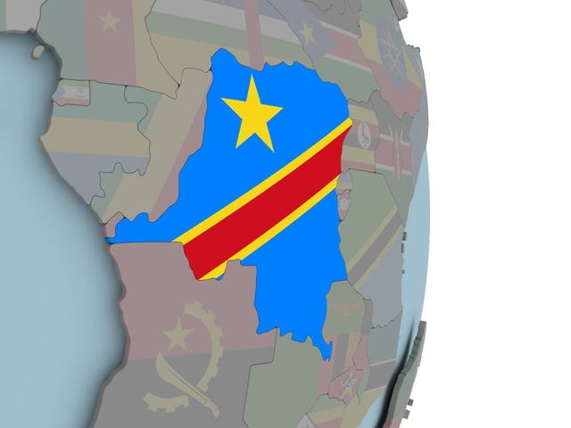 Democratic Republic Of Congo Political Globe