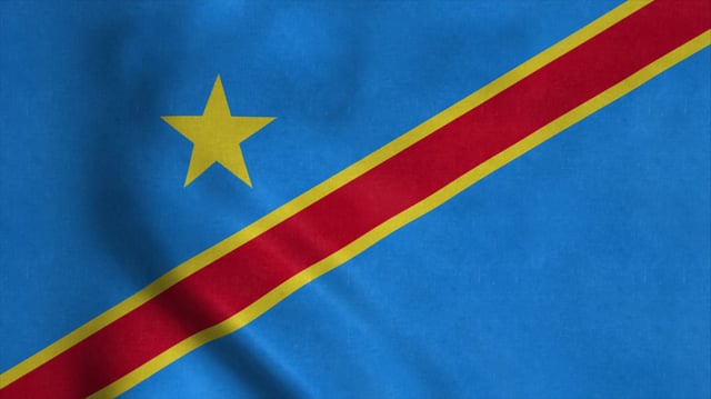 DRC flag waving in the wind