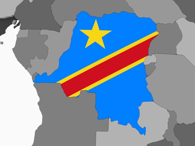 DRC illustration of a map of Africa highlighting itself