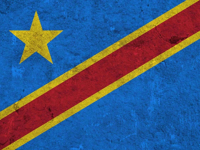 Flag of DRC painted on a wall