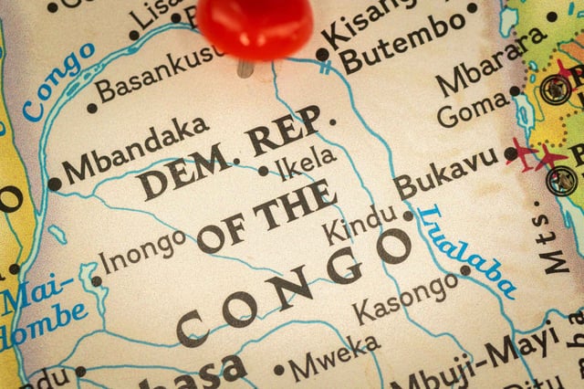 Geographical map of the Democratic Republic of Congo