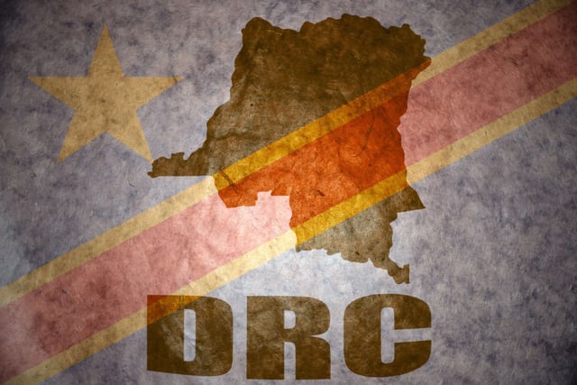 Illustration of the DRC country and its flag