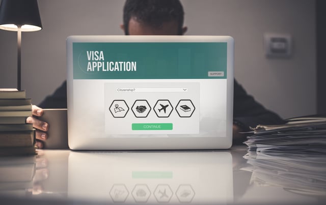 Man checking his visa application status