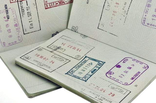 Passport With Border Control Stamps
