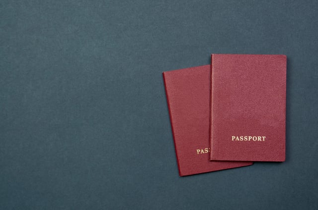 Passports On A Black Background