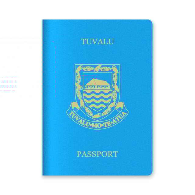 The passport of Tuvalu in front of a blank background