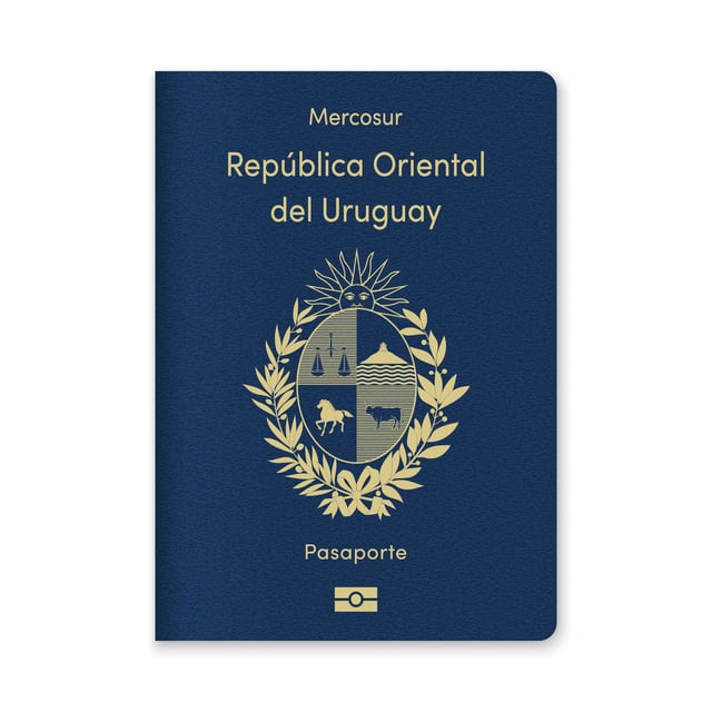 The passport of Uruguay on a white background