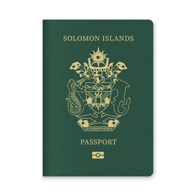 The Solomon Islands Passport on a barren background