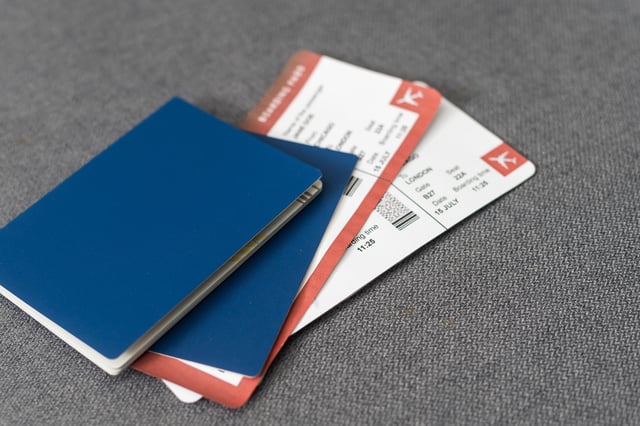 Two Tickets For Plane With Passports