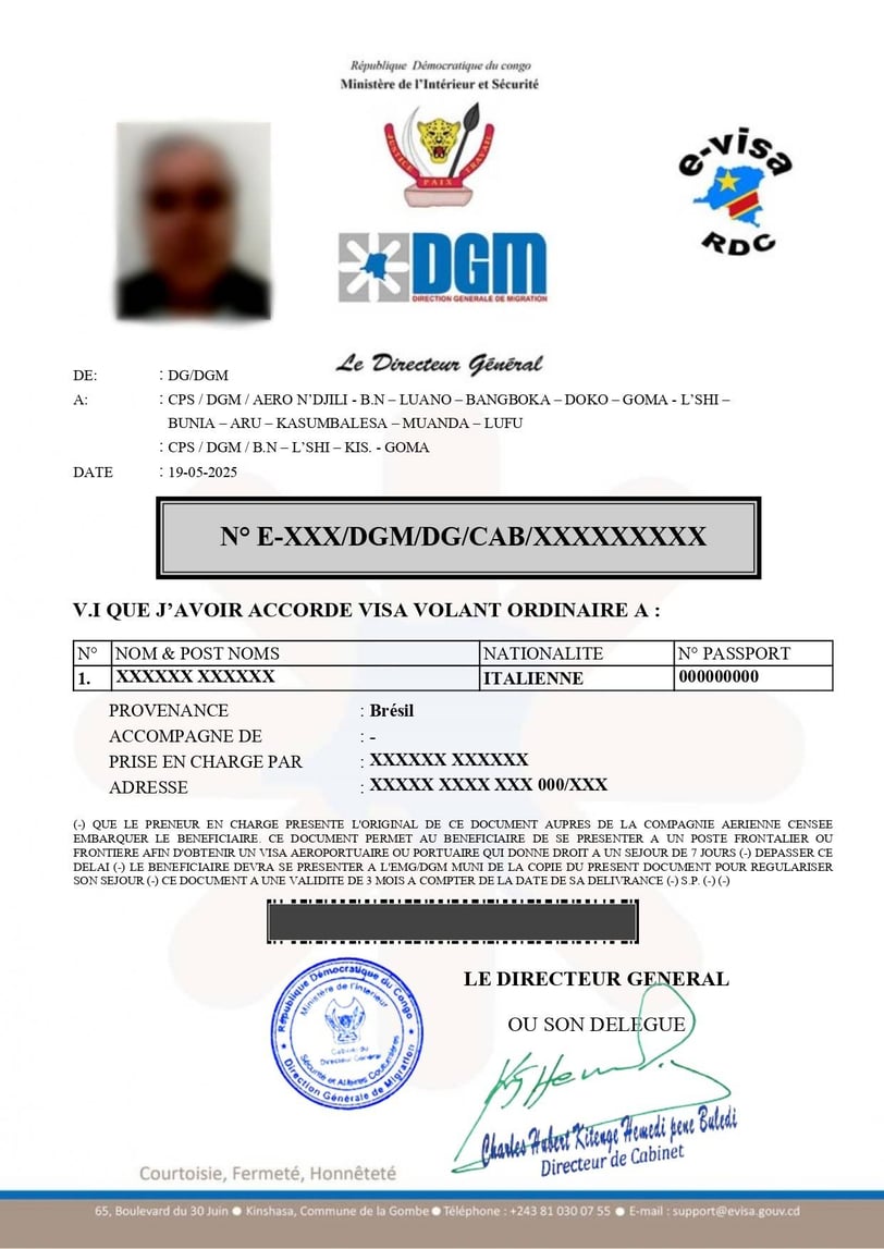 Sample Image of the Congo evisa