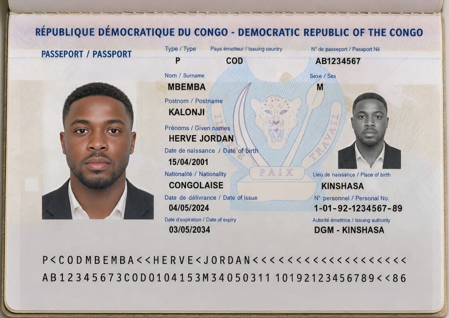DRC Host’s Passport Biopage Scan
