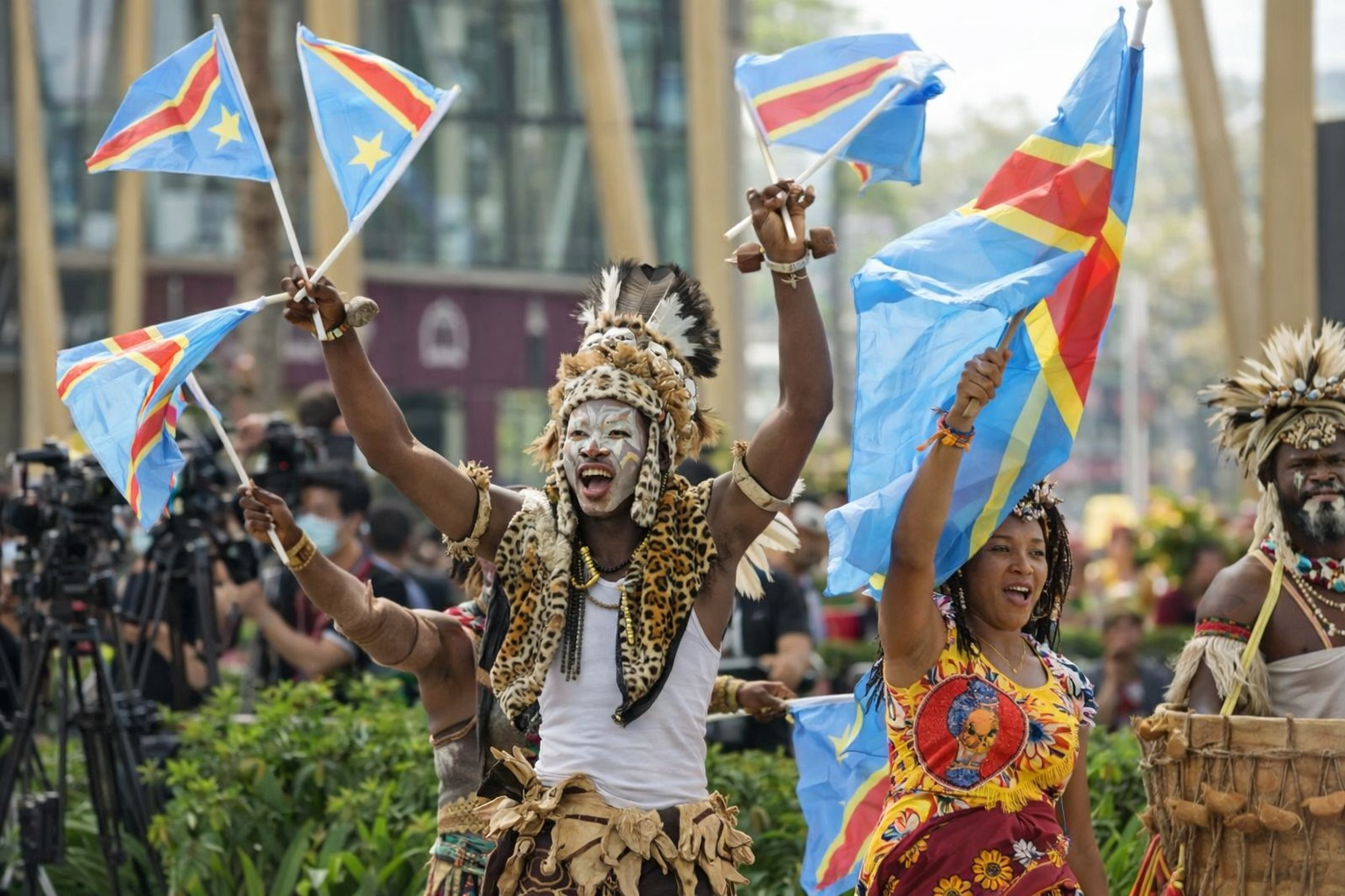 Drc Cultural Dance With Flags