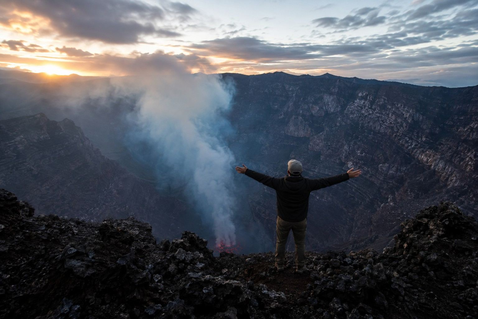 Mount Nyiragongo In Congo Dr