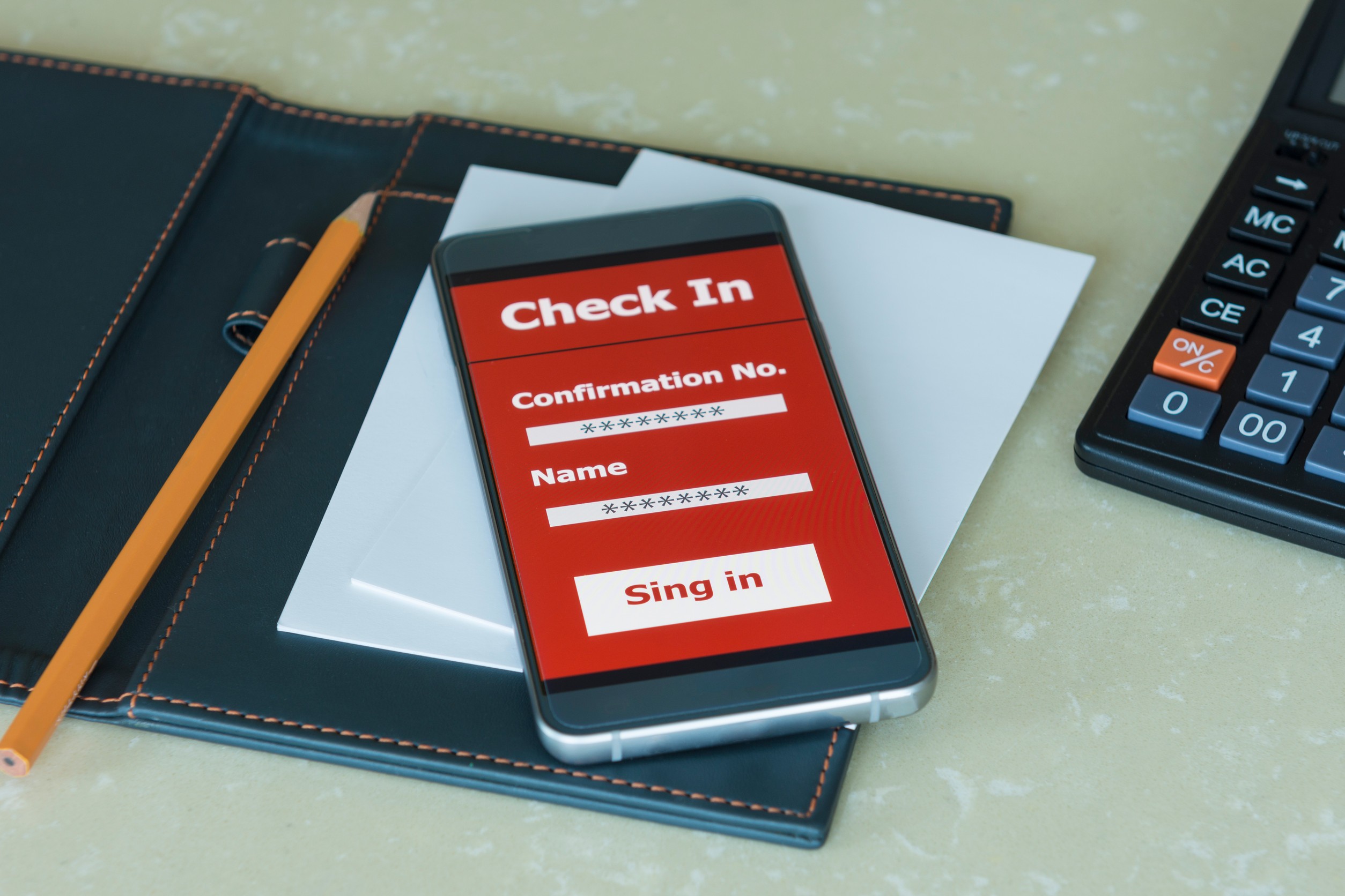 Phone Smart Phone On The Table With Apps Check In Online